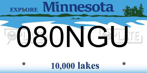 080NGU Minnesota License Plate