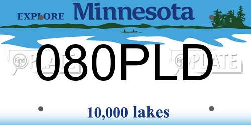 080PLD Minnesota License Plate