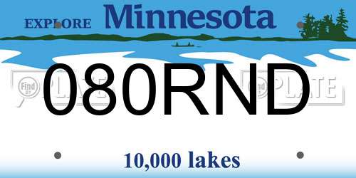 080RND Minnesota License Plate