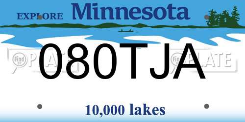 080TJA Minnesota License Plate