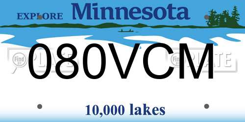 080VCM Minnesota License Plate