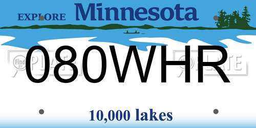 080WHR Minnesota License Plate