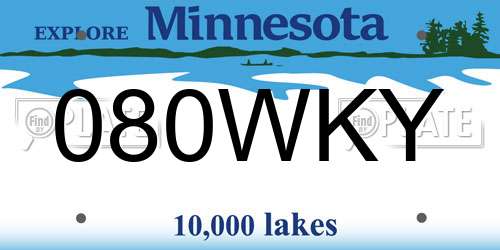 080WKY Minnesota License Plate