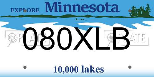 080XLB Minnesota License Plate