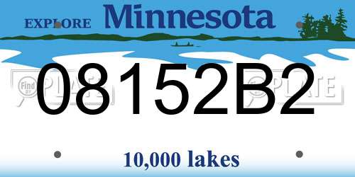 08152B2 Minnesota License Plate