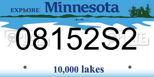 08152S2 Minnesota License Plate