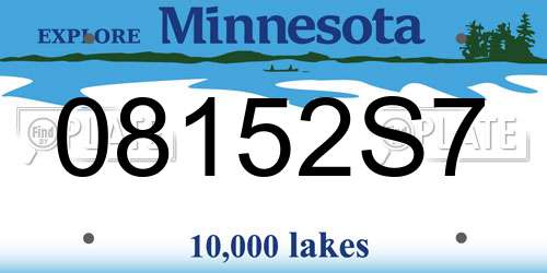 08152S7 Minnesota License Plate