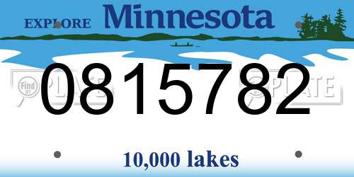 0815782 Minnesota License Plate