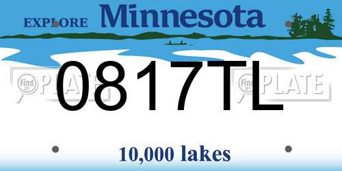 0817TL Minnesota License Plate