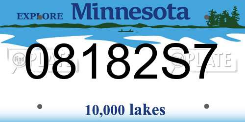 08182S7 Minnesota License Plate
