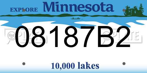 08187B2 Minnesota License Plate