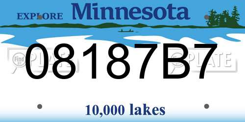08187B7 Minnesota License Plate