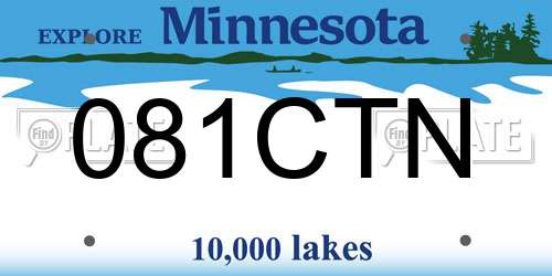 081CTN Minnesota License Plate