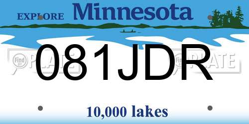 081JDR Minnesota License Plate
