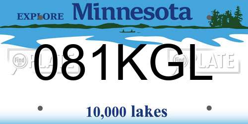 081KGL Minnesota License Plate