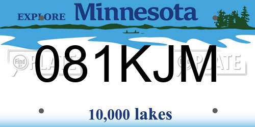 081KJM Minnesota License Plate