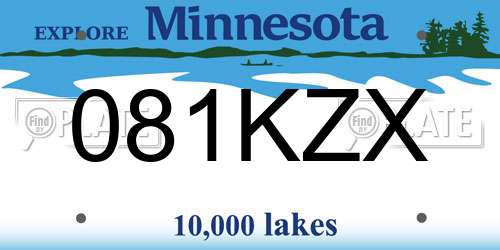 081KZX Minnesota License Plate