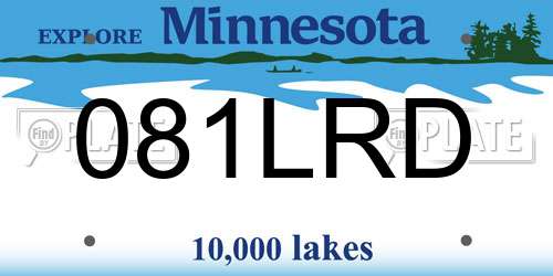 081LRD Minnesota License Plate