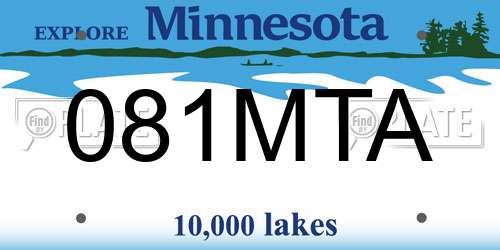 081MTA Minnesota License Plate
