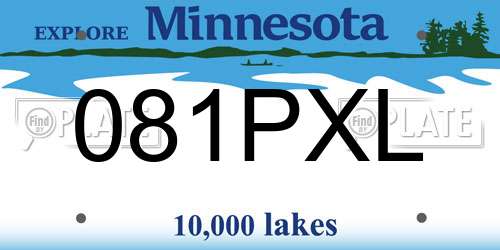 081PXL Minnesota License Plate