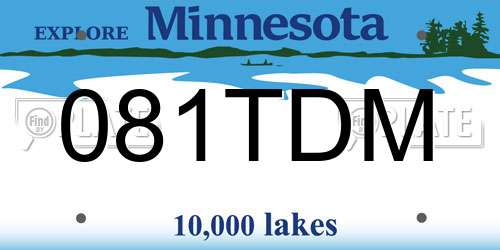 081TDM Minnesota License Plate