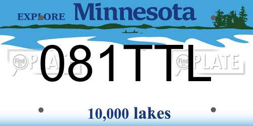 081TTL Minnesota License Plate