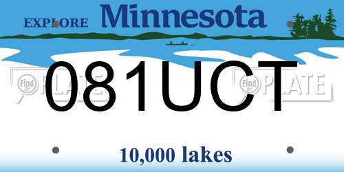 081UCT Minnesota License Plate