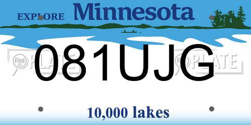 081UJG Minnesota License Plate