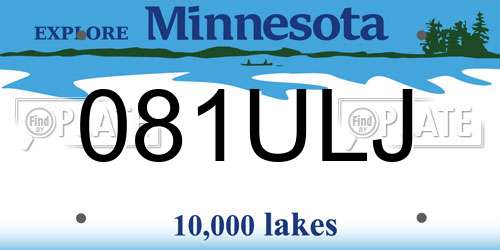 081ULJ Minnesota License Plate