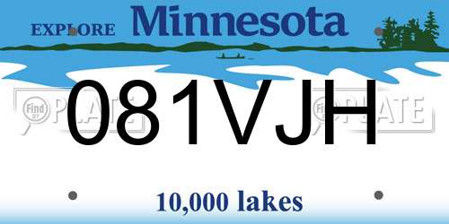 081VJH Minnesota License Plate