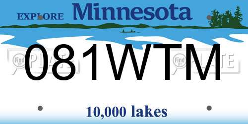 081WTM Minnesota License Plate