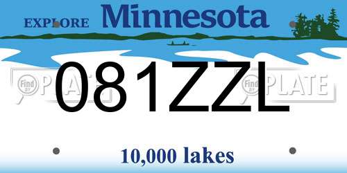 081ZZL Minnesota License Plate
