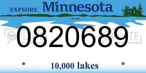 0820689 Minnesota License Plate