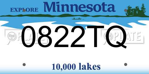 0822TQ Minnesota License Plate