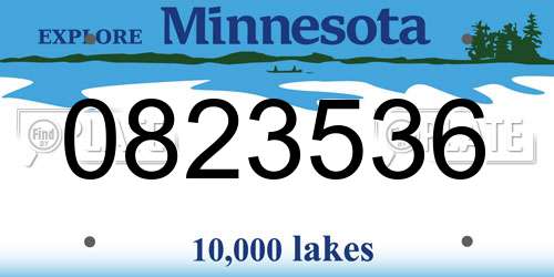 0823536 Minnesota License Plate