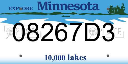08267D3 Minnesota License Plate