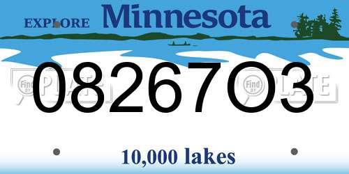 08267O3 Minnesota License Plate