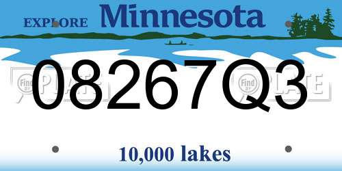 08267Q3 Minnesota License Plate