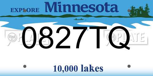 0827TQ Minnesota License Plate