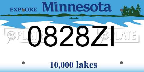 0828ZI Minnesota License Plate