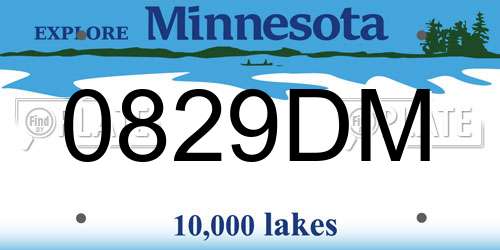 0829DM Minnesota License Plate
