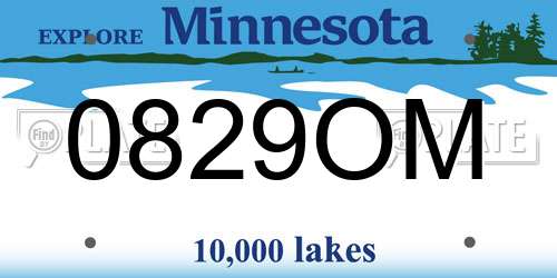 0829OM Minnesota License Plate