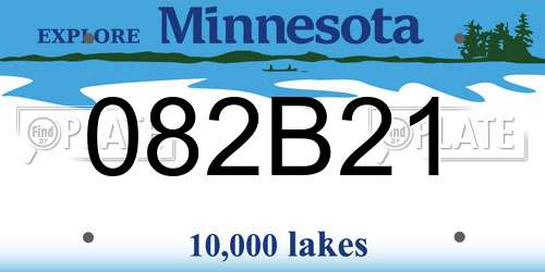 082B21 Minnesota License Plate