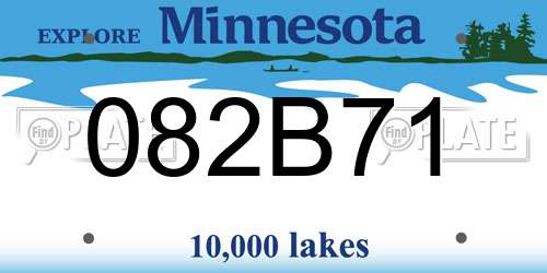 082B71 Minnesota License Plate