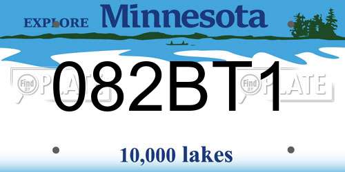 082BT1 Minnesota License Plate