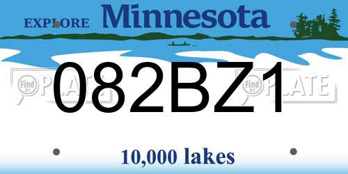 082BZ1 Minnesota License Plate