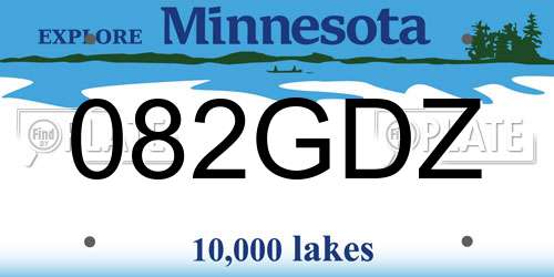 082GDZ Minnesota License Plate