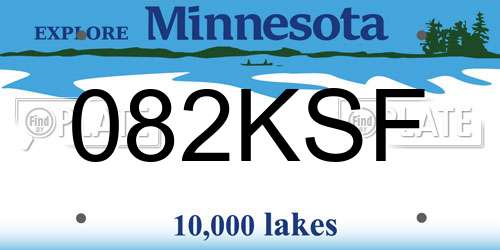 082KSF Minnesota License Plate