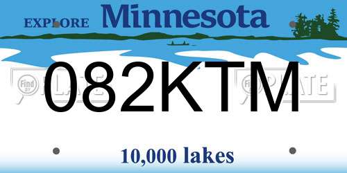 082KTM Minnesota License Plate