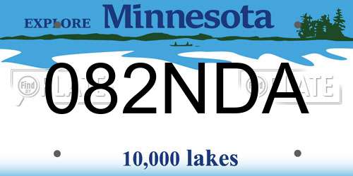 082NDA Minnesota License Plate